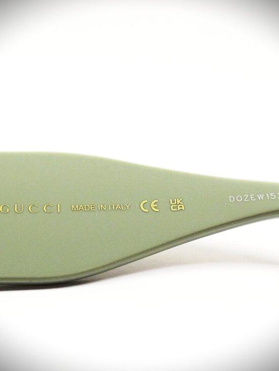 GUCCI GG 1463S 004 Light Sage Frame Gray Lens 55-23-125 M Sunglasses